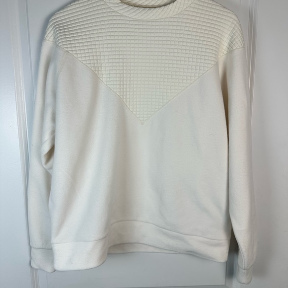 Dudley Stephens Cream Crew Neck Vello Fleece with Waffle detail. - Picture 6 of 7